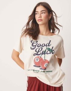 Cherry print top styled for summer