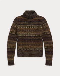 striped turtleneck sweater