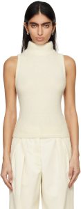 turtleneck knit top in beige